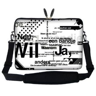 Meffort Inc 13 13.3 inch Neoprene Laptop Carrying Case Sleeve Bag with Hidden Handle and Adjustable Shoulder Strap   Word Art Design Computers & Accessories
