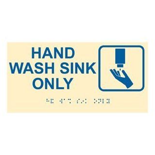 ADA Hand Wash Sink Only Braille Sign RSME 367 SYM BLUonIvory  Business And Store Signs 