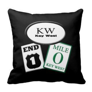 Key West End Hwy 1 Mile 0 Travel Souvenir Pillows