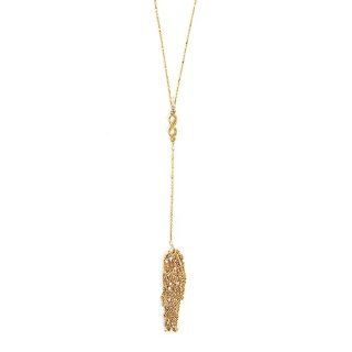 Dogeared Tassel Infinity Necklace, Gold Dipped Jewelry