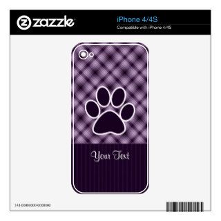 Purple Paw Print Skin For The iPhone 4S