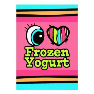Bright Eye Heart I Love Frozen Yogurt Personalized Invitation