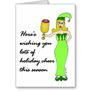 Wine Elf Holiday Cheer Greeting Card