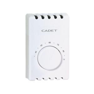 Cadet Single Pole 22 Amp 120/240 Volt Wall Mount Mechanical Non programmable Thermostat in White T410A W
