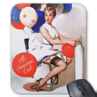 All American Girl. Pin up Design Gift Mousepad