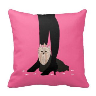 Girls' Night Out Yorkshire Terrier Throw Pillow