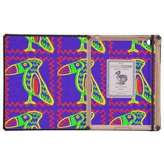 Bright Colorful Fun Toucan Tropical Bird Pattern iPad Case
