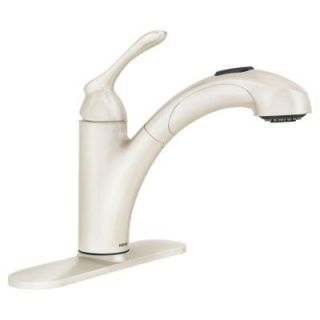 MOEN Banbury Single Handle Pull Out Sprayer Kitchen Faucet in Ivory 87017V