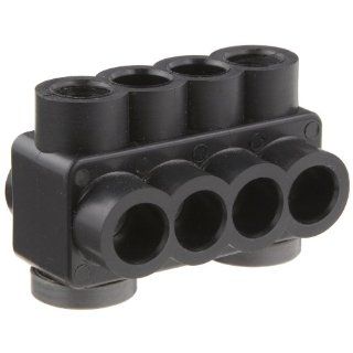 Morris Products 97712 Mountable Multi Cable Connector, Insulated, Single Entry, Black, 2 Ports, 1/8" Allen Hex, 4   14 Wire Range