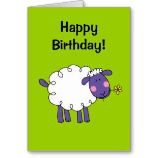 Happy birthday (woolly sheep) greeting cards