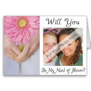 Personalize Be My Maid of Honor Photo Invitation Card