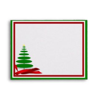 Christmas Tree with Red Ribbon Envelope