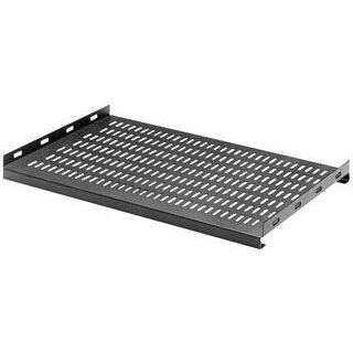BUD Industries SH 2486 Steel Ventilated Stationary Shelf, 22 29/32" Width x 1 9/16" Height x 26 1/2" Depth, Smooth Black Finish Electrical Boxes