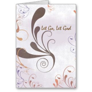 3515 Let Go, Let God Swirls Recovery Anniversary Greeting Card