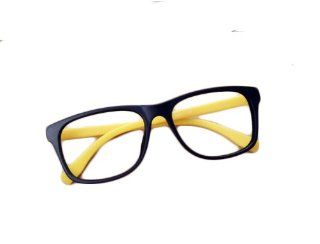 HotEnergy Candy Color Frame Geek Elegant Eyeglasses Glasses No Lens (Black&Yellow) Health & Personal Care
