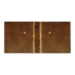 Vintage Brown Leather faux Binders