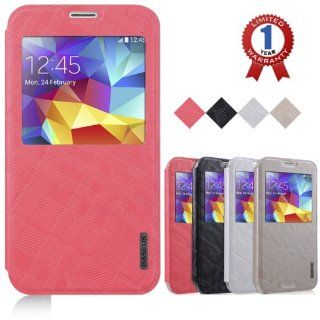 Aerb Classic Series Flip Cover Folio Case for Samsung Galaxy S5 W Bonus Screen Protector (B Pink) Cell Phones & Accessories