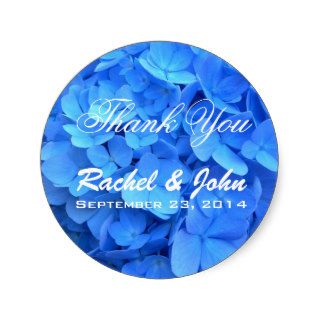 Thank You Personalized Hydrangea Favor Labels Round Stickers