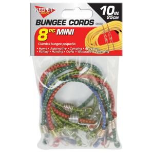 Keeper 10 Mini Bungee Cords, 8 Pack 06052