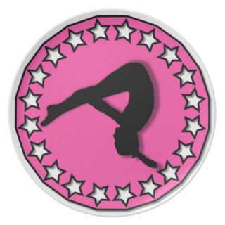 Gymnast in pink dinner plate
