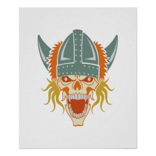 VIKING skull custom color poster