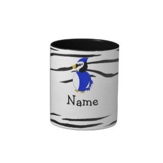 Personalized name bluejay zebra stripes mug