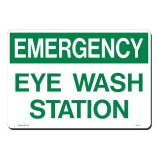 Lynch Sign 14 in. x 10 in. Green on White Plastic Emergency Eye Wash Station Sign SFS   3
