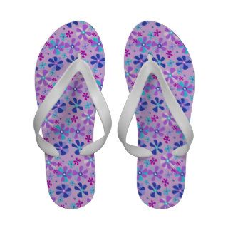 Cute Girly Floral  Abstract Pattern Flip Flops