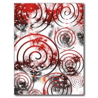 Abstract Black/Red/White Postcard
