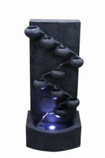 9 Pots Cascade Indoor & Outdoor Water Fountain with LED   Floor Standing Fountains