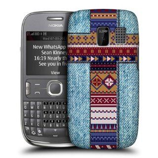 Head Case Designs Aztec Jeans Cross Collection Hard Back Case Cover for Nokia Asha 302 Cell Phones & Accessories