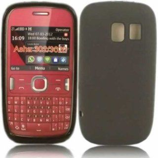 Gel Case Cover Skin For Nokia Asha 302 / Black Cell Phones & Accessories