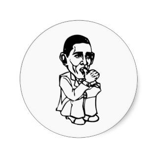 Obama needs a diaper change round sticker