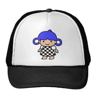 Checkered Flag Girl Mesh Hats