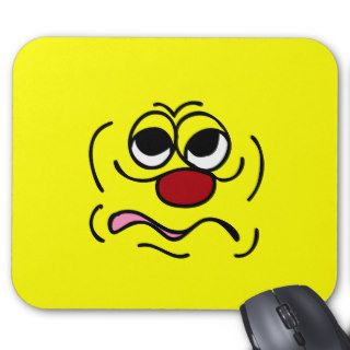 Sleepy Smiley Face Grumpey Mouse Pads