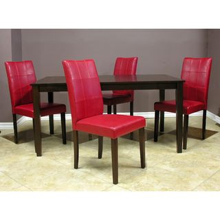 Warehouse of Tiffany Evellen Red Dining Set (Set of 5) Warehouse of Tiffany Dining Sets