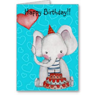 Birthday Boy Elephant Greeting Card