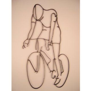 Bicyclist Male Metal Wall Art   Wall Sculptures
