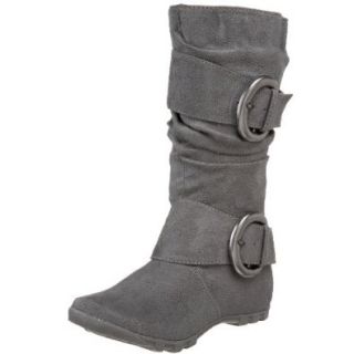 Wanted Shoes Little Kid/Big Kid Treat Tall Boot/2 Buckles,Grey,1 M US Little Kid Shoes