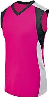 High Five Piranha Sleeveless Custom Volleyball Jerseys RASPBERRY/WHITE/BLACK GL  Sports & Outdoors