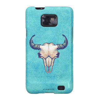 Buffalo Skull on Turquoise Samsung Galaxy S Cases