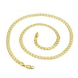 Men's 22K Gold GP 20" Cuban Chain Link Necklace 6.0mm Jewelry