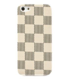 White Iphone 5 Case Check Pattern Faux Leather Cell Phones & Accessories