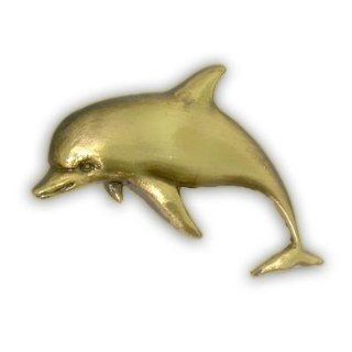 Antique Gold Dolphin Sea Animal Lapel Pin Jewelry