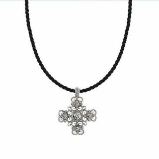 Vintage Inspired Filigree Cross Rope Cord Pendant Necklace 1928 Jewelry Jewelry