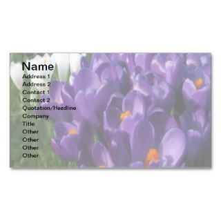 Purple Crocus Flower Monogram Business Card Templates