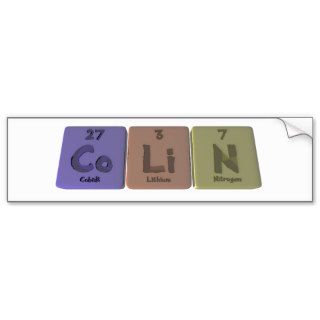 Colin Co Li N Cobalt Lithium Nitrogen.png Bumper Sticker