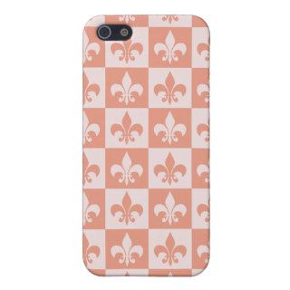 Peach Fleur de lis iPhone 5 Case