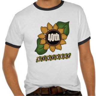 Sunflower 40th Birthday Gifts Tee Shirts