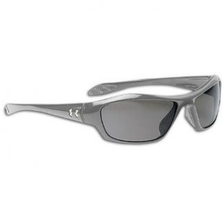 Under Armour Impulse Sport Sunglasses, Shiny Metallic Graphite Fade Frame/Gray Lens, one size Clothing